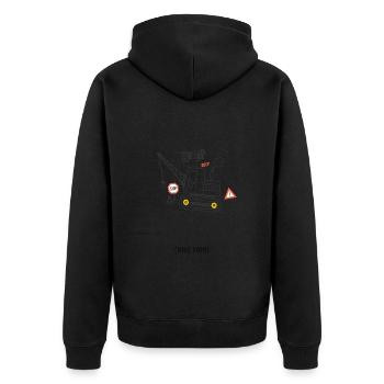 Je peux pas j ai Chantier humour naissance - Veste à capuche bio Premium Unisexe - noir - Dos - Nico (187cm)