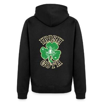 Irish Goth St Patrick's Day - Veste à capuche bio Premium Unisexe - noir - Dos - Nico (187cm)