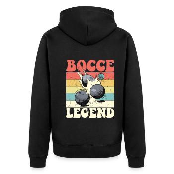 Bocce Legend Spruch Bocce Ball mit Jack Bocci - Unisex Premium Bio Zip Hoodie - Schwarz - Hinten - Nico (187cm)