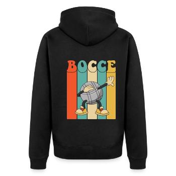 Boccespieler Dabbing Bacce Ball mit Jack Bocci - Unisex Premium Bio Zip Hoodie - Schwarz - Hinten - Nico (187cm)
