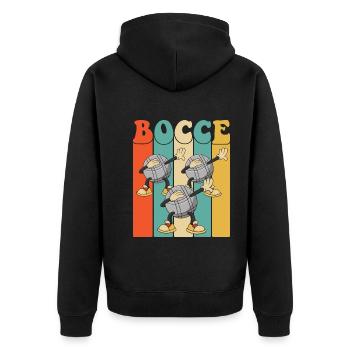 Boccespieler Dabbing Bacce Ball mit Jack Bocci - Unisex Premium Bio Zip Hoodie - Schwarz - Hinten - Nico (187cm)
