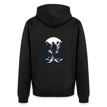 Randonnée avec moi - Veste à capuche bio Premium Unisexe - noir - Dos - Nico (187cm)