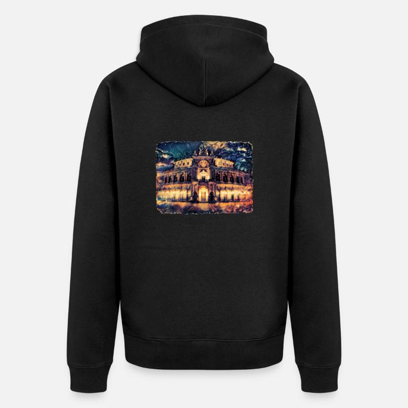 Dresden Allemagne Germany Semperoper - Veste à capuche bio Premium Unisexe - noir