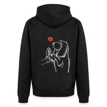 Basset Hound Chiens Chère Maîtresse - Veste à capuche bio Premium Unisexe - noir - Dos - Nico (187cm)