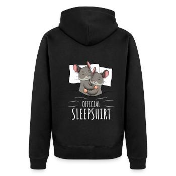 Chinchilla Sleeper Shirt - Unisex Premium Organic Zip Hoodie - black - Back - Nico (187cm)