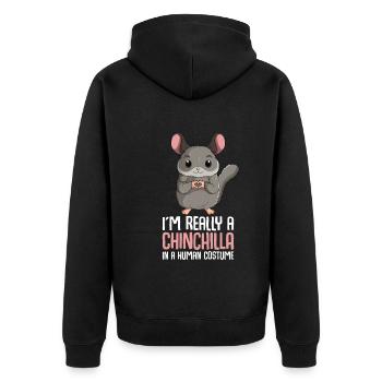 Chinchilla Costume Kids Girl - Unisex Premium Organic Zip Hoodie - black - Back - Nico (187cm)