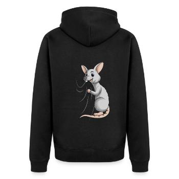Rats Rats domestiques Rat Enfants Filles Garçons - Veste à capuche bio Premium Unisexe - noir - Dos - Nico (187cm)