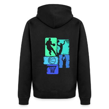 Basketball Basketball Enfants Garçons Hommes - Veste à capuche bio Premium Unisexe - noir - Dos - Nico (187cm)
