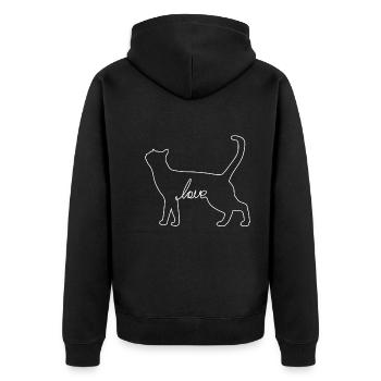 Les chats aiment les amoureux des chats Chatons Dames - Veste à capuche bio Premium Unisexe - noir - Dos - Nico (187cm)