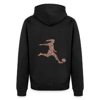 Soccer Filles Joueuse de soccer Femmes - Veste à capuche bio Premium Unisexe - noir - Dos - Nico (187cm)