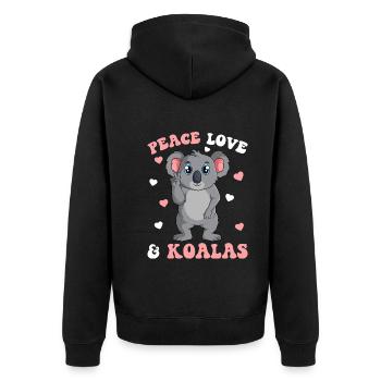 Koala Koala Bear Women Girl - Unisex Premium Organic Zip Hoodie - black - Back - Nico (187cm)