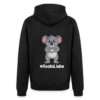 Koala Liebe Koalabär Mädchen Damen Kinder - Unisex Premium Bio Zip Hoodie - Schwarz - Hinten - Nico (187cm)
