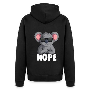 Koala Nope Koala Bear Children Girls Ladies - Unisex Premium Organic Zip Hoodie - black - Back - Nico (187cm)