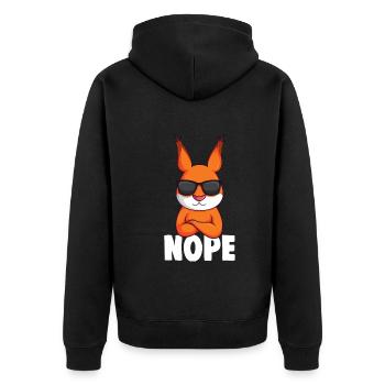 Eichhörnchen Nope Kinder Jungen Mädchen - Unisex Premium Bio Zip Hoodie - Schwarz - Hinten - Nico (187cm)