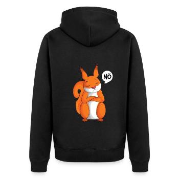 Eichhörnchen Nö Kinder Mädchen Damen - Unisex Premium Bio Zip Hoodie - Schwarz - Hinten - Nico (187cm)