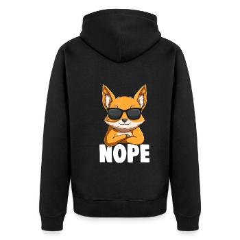 Fuchs Kinder Jungen Mädchen Füchse - Unisex Premium Bio Zip Hoodie - Schwarz - Hinten - Nico (187cm)