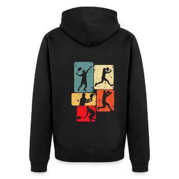 Tennis joueurs de tennis garçons enfants - Veste à capuche bio Premium Unisexe - noir - Dos - Nico (187cm)