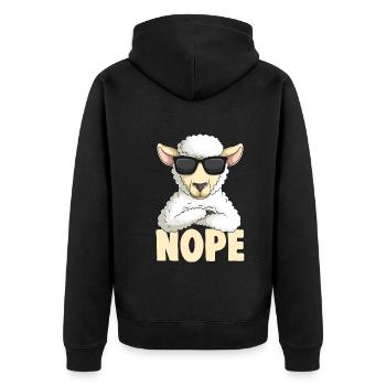 Sheep Nope sheep - Unisex Premium Organic Zip Hoodie - black - Back - Nico (187cm)