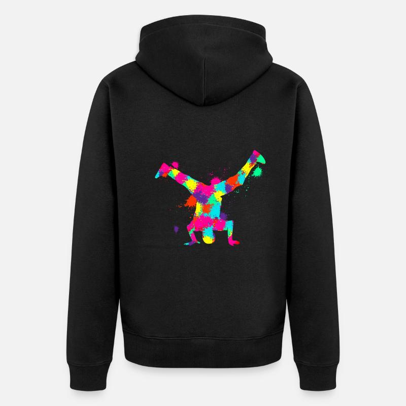Breakdance Breakdancer Breakdancing Kinder Jungen - Unisex Premium Bio Zip Hoodie - Schwarz