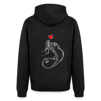 Caméléon Lézard Caméléon Dames Enfants - Veste à capuche bio Premium Unisexe - noir - Dos - Nico (187cm)