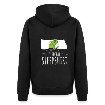 Chameleon sleep shirt - Unisex Premium Organic Zip Hoodie - black - Back - Nico (187cm)