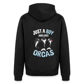 Orque garçon - Veste à capuche bio Premium Unisexe - noir - Dos - Nico (187cm)