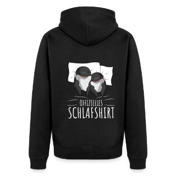 Orca Wal Killerwal Schwertwal Offizielles - Unisex Premium Bio Zip Hoodie - Schwarz - Hinten - Nico (187cm)