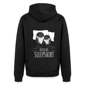 Orca Schlafshirt - Unisex Premium Bio Zip Hoodie - Schwarz - Hinten - Nico (187cm)