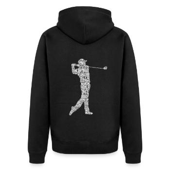 Golf Golfer Golfspieler Männer Kinder Jungen - Unisex Premium Bio Zip Hoodie - Schwarz - Hinten - Nico (187cm)