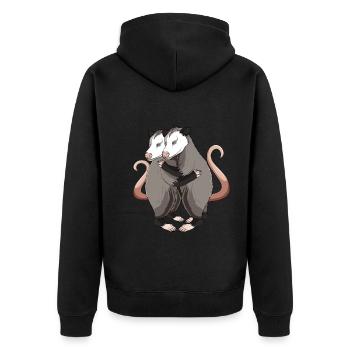 Opossum Filles Enfants Dames - Veste à capuche bio Premium Unisexe - noir - Dos - Nico (187cm)