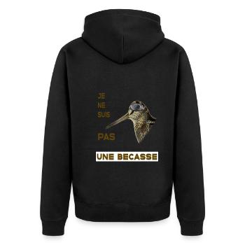 Chasse - Je ne suis pas une becasse - Veste à capuche bio Premium Unisexe - noir - Dos - Nico (187cm)