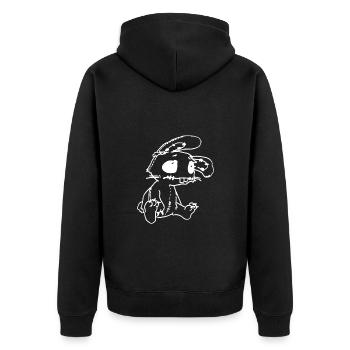 Sad Rabbit - drôle de lapin emo - Veste à capuche bio Premium Unisexe - noir - Dos - Nico (187cm)