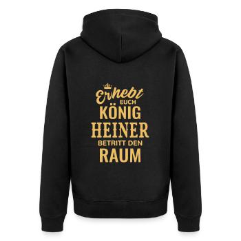 Name Heiner Geschenk Geburtstag lustig König - Unisex Premium Bio Zip Hoodie - Schwarz - Hinten - Nico (187cm)