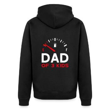 DAD OF 3 KIDS DAD THREE KIDS FATHER'S DAY - Unisex Premium Organic Zip Hoodie - black - Back - Nico (187cm)