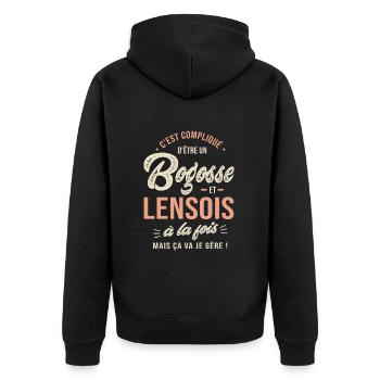 lensois Bogosse Cadeau Humour lens - Veste à capuche bio Premium Unisexe - noir - Dos - Nico (187cm)