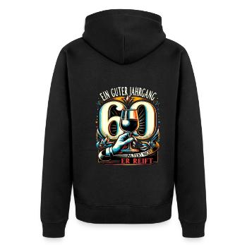 60. Geburtstag Mann Ein Guter Jahrgang - Unisex Premium Bio Zip Hoodie - Schwarz - Hinten - Nico (187cm)