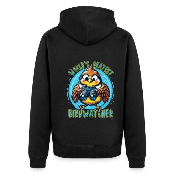 Le meilleur ornithologue du monde Okay Birdwatcher - Veste à capuche bio Premium Unisexe - noir - Dos - Nico (187cm)