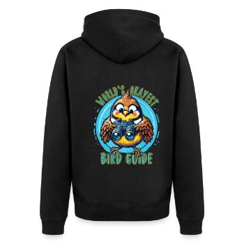 World's Best Okay Bird Guide Bird Watching - Unisex Premium Organic Zip Hoodie - black - Back - Nico (187cm)