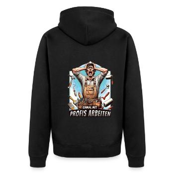 Working with professionals, funny master painter - Unisex Premium Organic Zip Hoodie - black - Back - Nico (187cm)