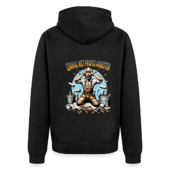 Einmal Mit Profis Arbeiten lustiger Maler-Meister - Unisex Premium Bio Zip Hoodie - Schwarz - Hinten - Nico (187cm)