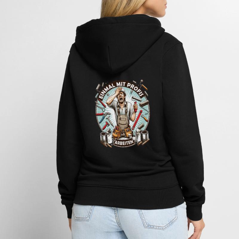 Working with professionals, funny master painter Unisex Premium Organic Zip Hoodie