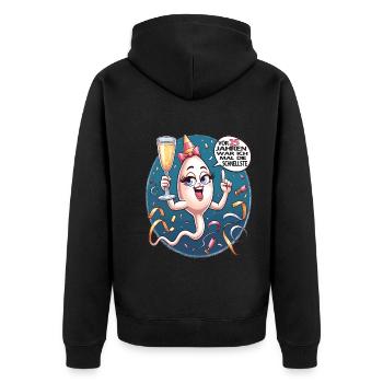 Il y a 25 ans, j’étais la femme la plus rapide - Veste à capuche bio Premium Unisexe - noir - Dos - Nico (187cm)
