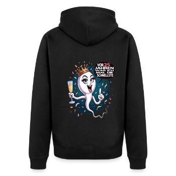 Il y a 25 ans, j’étais la femme la plus rapide - Veste à capuche bio Premium Unisexe - noir - Dos - Nico (187cm)