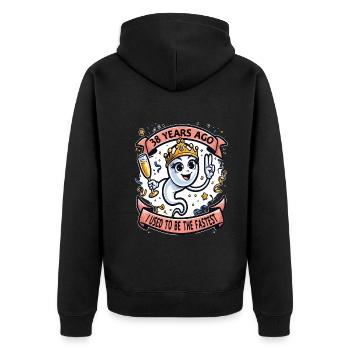 38 Years Ago I Was The Fastest Woman - Unisex Premium Organic Zip Hoodie - black - Back - Nico (187cm)