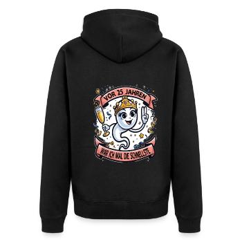 Il y a 25 ans, j’étais la femme la plus rapide - Veste à capuche bio Premium Unisexe - noir - Dos - Nico (187cm)
