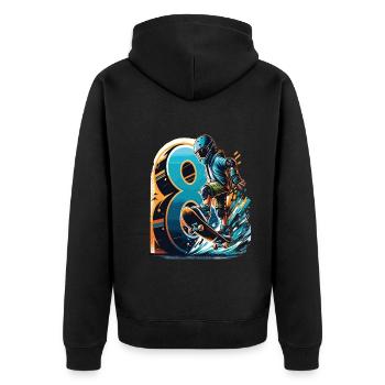Skateboard Skater Design pour les garçons de 8 ans - Veste à capuche bio Premium Unisexe - noir - Dos - Nico (187cm)