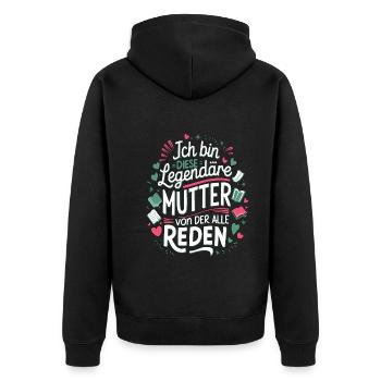 Le cœur et l’amour d’une mère légendaire - Veste à capuche bio Premium Unisexe - noir - Dos - Nico (187cm)