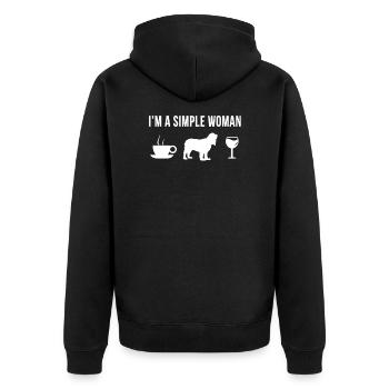 Pet Cocker Spaniel Dog Sweet Puppy Owner - Unisex Premium Organic Zip Hoodie - black - Back - Nico (187cm)