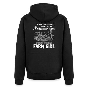 Vous voulez être une fille de ferme cool - Veste à capuche bio Premium Unisexe - noir - Dos - Nico (187cm)