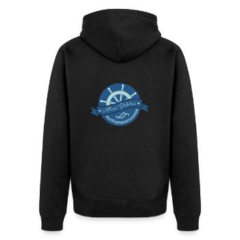 Ahoi Gröna - Unisex Premium Bio Zip Hoodie - Schwarz - Hinten - Nico (187cm)